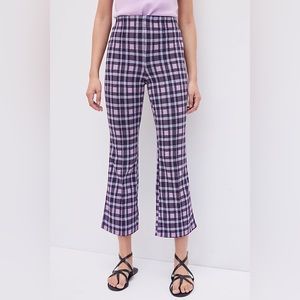 Maeve Anthropologie Cropped Purple and Boho Flare Pants